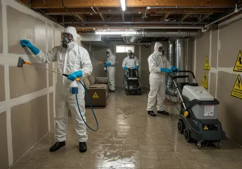 Basement Moisture Removal and Structural Drying process in Beauregard Parish, LA